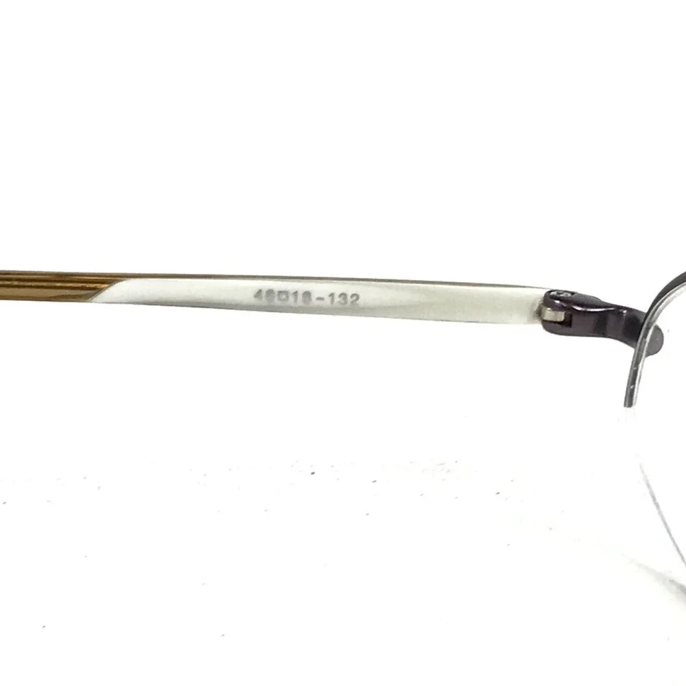BCPC BP-179 col.42 Eyeglasses Frames Purple White Orange Round Oval Half Rim 132